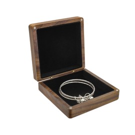 WisePoint Bracelet Boxes, Wood Bracelet Holder Bracelet Gift Box, Square Bracelet Display Case Jewelry Gift Boxes for Bracelets, Vintage Jewelry Boxes Bangle Box (black)