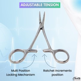 Hemostat Rochester Pean Forceps with Fully Serrated Straight Jaws 8" Long Pliers Made of Premium Quality Stainless Steel Multi Position Locking Ratchet for Multipurpose Uses