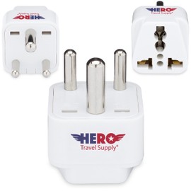 Hero Premium US to India Power Adapter Plug (Type D, Pack of 3, Grounded)