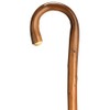 Walking Cane - Men's crook handle, x-heavy genuine 1" natural chestnut wood, , 36" long w/rubber tip