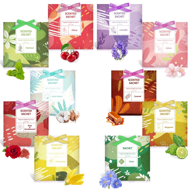 SCENTORINI Scented Sachet, Fragrance Sachets Bags for Wardrobe Drawers Closets,