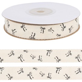 10 Yards Bow Ribbon for Crafting Sewing,3/5 Inch Cotton Ribbons for Gift Wrapping Birthday Decoration and Bow Theme Party Decorations