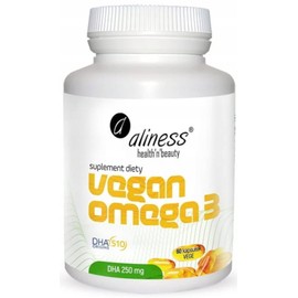 Aliness - Vegan Omega 3 Forte - DHA 500mg - Supports Immunity and Vision - Dietary Supplement - Vegan - Vegetarian - 60 Capsules - Tasteless
