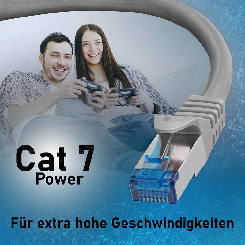 BIGtec 0,25m CAT.7 Patchkabel Netzwerkkabel Gigabit Patch DSL LAN Ethernet