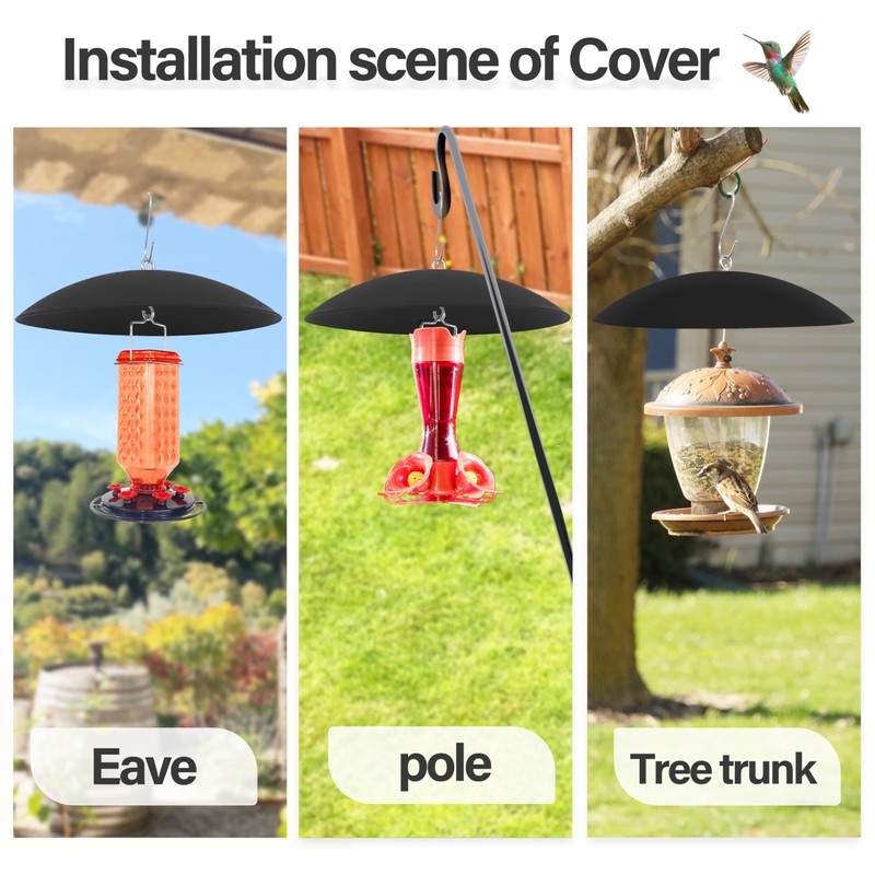13" Bird Feeder Rain Guard, Hummingbird Feeder's Shade Dome Cover,