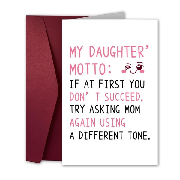 5x8 Inch Mother to Daughter Greeting Card Blank Inside, with