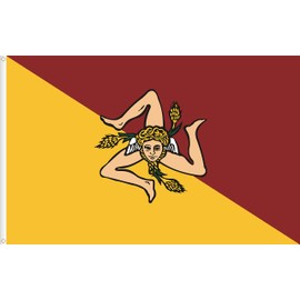 WORLDFLAGS SICILY FLAG ITALY 90D SILK SATIN QUALITY SIZE OF 150X90CM