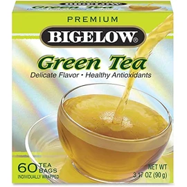 Bigelow Tea Green Tea 60 Count, Premium Blend Bulk Box Green Tea, Caffeinated