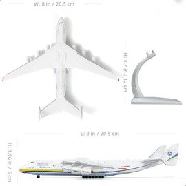 SEBUNAS 1/400 Scale Antonov An-225 Mriya Military Transport Aircraft Miniature Ukrainian Painting Metal Die-cast Carrier Airplane Model with Metal Stand for Aviation Enthusiasts Adults Collection