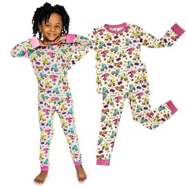 Zip N' Bear Buttery Soft Pajamas for Kids - Styled By Kardashians - Rollin' To Bed Pajamas For Girls - Naturally Hypoallergenic and Ultra-Breathable - Age 4 Years Multicolor