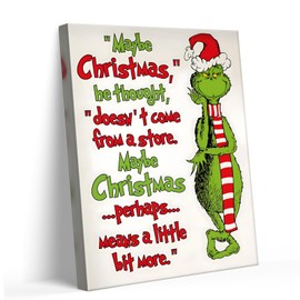 TYPTEK Christmas Wall Art Funny Christmas Canvas Decor Fairy Themed - Maybe Christmas Means a Little Bit More Picturs Print Xmas Kids Wall Artwork for Living Room, Bathroom, or Bedroom 11x14inch