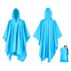 3-in-1 Waterproof Rain Poncho Lightweight Hooded Rain Coat Picnic Mat
