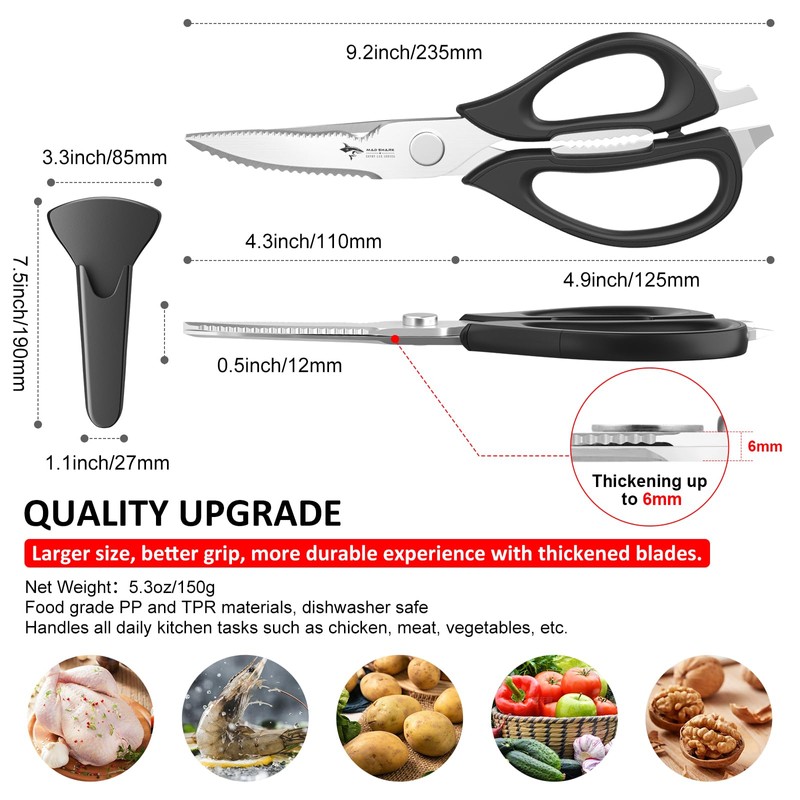 Kitchen Scissors All Purpose Kitchen Shears Come Apart,Stainless Steel Utility