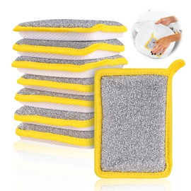 Washing up Sponge, 8Pcs Dish Sponge Double Sided Sponges Washing up Multi-Purpose Reusable for Kitchen Dishes Cleaning