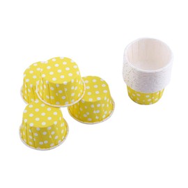 100 Pieces Paper Baking Cups Greaseproof Paper Cupcake Cases Muffin Baking Cups Decoration Cups 8 Colors to Choose (Yellow)