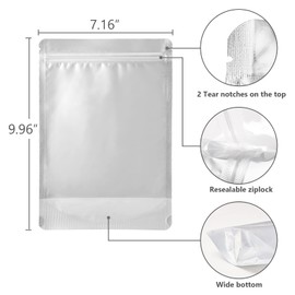 LZLPACKING 100 Pieces Mylar Bags Smell Proof Bags Resealable Bags for Small Business with Clear Window stand up Bags for Food Storage and Lip Gloss, Jewelry, Eyelash Packaging (7 x 10 Inch)