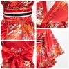 Japanese Anime Women's Dance Kimono Robe Fancy Dress Yukata Silk