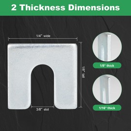 Alignment shims, Auto body fender alignment shim, Slotted shims 1/16" & 1/8" Thick(32 Each) 3/8" Slot, Metal shim for Camber, Caster & Toe Adjustment 64 PCS