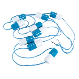 U.S. Pool Supply Swimming Pool Adjustable Length 16 to 20 Feet Safety Rope with Floating Buoys - Section Off Hazardous Areas, Dividing Lanes, Caution Help - Braided Polymer Rope with Aluminum Hooks