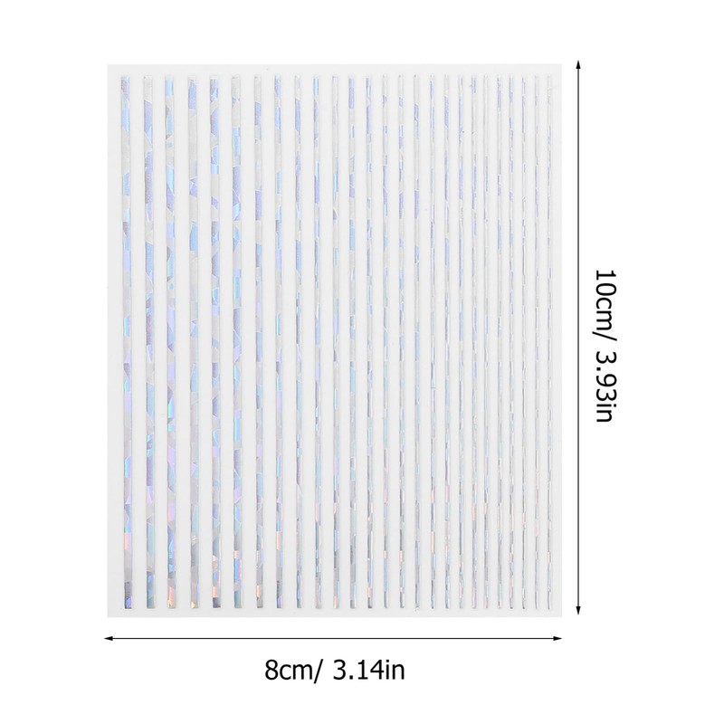 OHPHCALL 8pcs Geometric Line Nail Sticker Full Nail Wraps Manicure