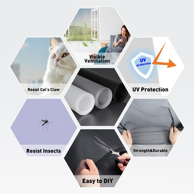 MAGZO Window Screen Replacement Mesh 48"W x 99"L - DIY
