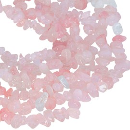 KYEYGWO Rose Quartz Irregular Gemstones Loose Beads Strand, Tumbled Stone Chip Crystal Tumbled Stones for Jewellery Making and DIY Handmade Craft, 83.8 cm
