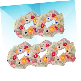 Baluue 5pcs Embroidered Flower Mesh Hair Bands Elastic Ponytail Holders for Women Decorative Hair Accessories for Daily Wear and Parties