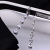 CZ Linear Earrings for Women Sterling Silver Multi Teardrop Cubic