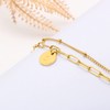 Initial Charm Bracelets Gifts Dainty Trendy 118K Gold Beaded Link