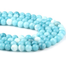 Larimar Beads 100% Natural Round Stone Loose Beads for Jewelry Making Necklace Gift 8mm