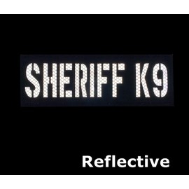 2 Pack Reflective Police K9 Patch Reflective Back Panel Police K9 Patch with Hook and Loop One Small and One Large (Sheriff K9(Black-W))