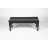 All-Weather Black Adirondack Bench with Backless HDPE Seat Wood Texture