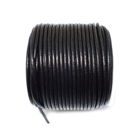 cords craft Round Leather Cord for Round Bracelet Necklaces Plain Genuine Leather Cord 1.5MM 2 Black