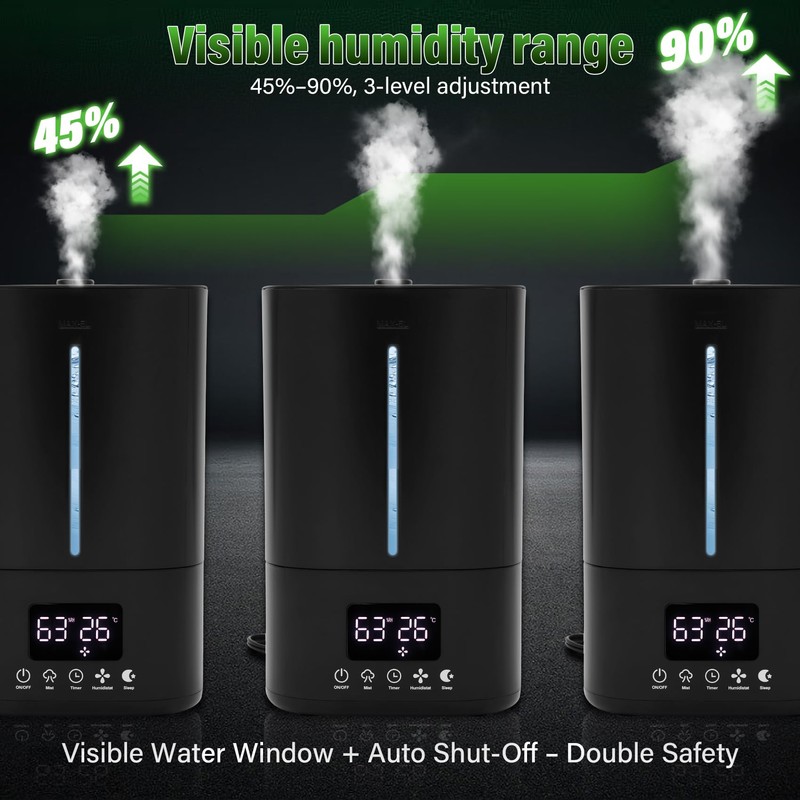 Automatic Reptile Fogger Humidifier with Smart Humidity Control, 5L Large