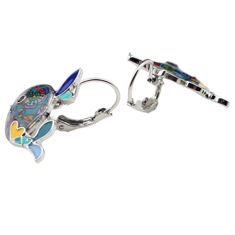 DOWAY Ocean Collection - Pendientes de aro esmaltados, diseño de