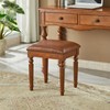 KIVSON Vanity Bench Stool with Leather Cushion, Vanity Chair with