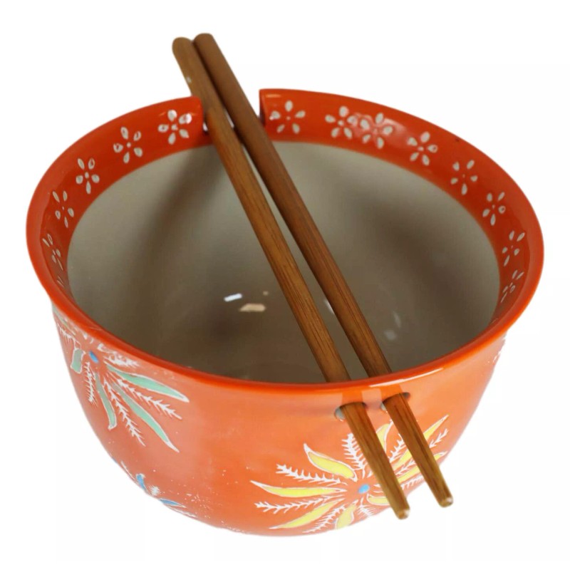 Ebros Gift Japanese Flower Blossoms Ceramic Ramen Udong Noodle Soup
