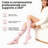 6 Paia Calze Compressione Graduata Donna, Calza Elastiche Traspiranti Gambaletti