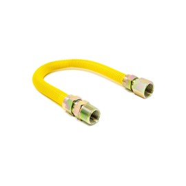 1 inch OD, 12 inch long Gas Connector with 3/4 inch MIP x 3/4 inch FIP Adapter (Click in for more size options) 1'' OD Coated Stainless Steel Dryer/Heater Connector