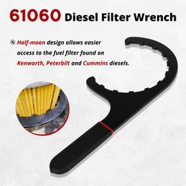 usvehj 61060 Diesel Fuel Filter Wrench, fit for Paccar, Kenworth, Peterbilt & Cummins Diesel Engines, 4.6" C-Shaped Oil Filter Removal Tool, Replaces OEM 61060