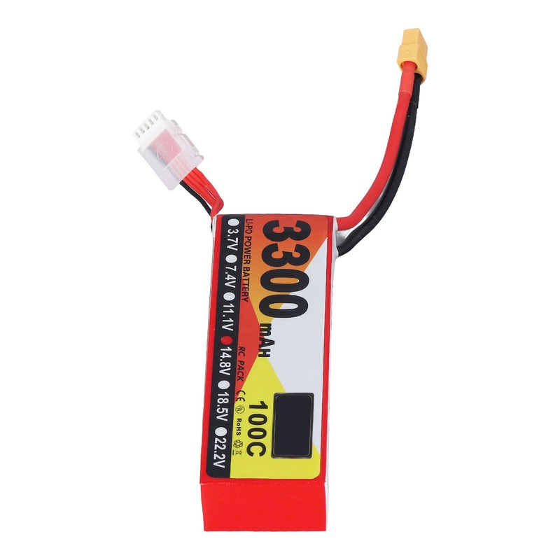 3300mAh Lipo Battery 100C Discharge Rate 14.8V 4S XT60 Plug
