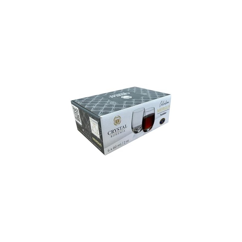 Bohemia Crystalite 2S180060 Mergus, Juego de 6 Tequileros de 60
