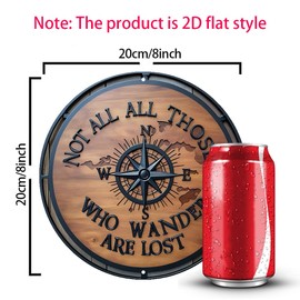 8X8 Inch Faux Laser-Cut Aluminum Wall Art - Compass And Map Design, Suitable for Decorating Living Rooms, Kitchens, Or Entryways.