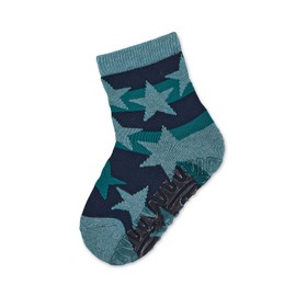 Sterntaler Baby Boys FLI AIR Stars with Stripes Slipper Socks, Dark Turquoise, 20, Dark turquoise