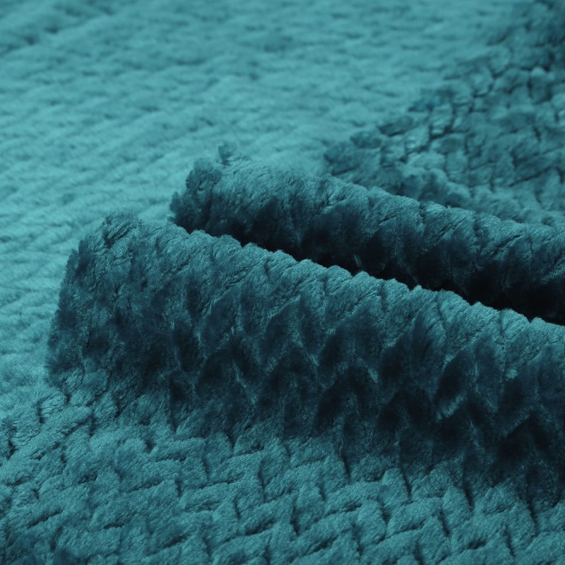 PiccoCasa Flannel Fleece Twin Size Blanket,Soft Microfiber Couch Sofa Throw,Jacquard