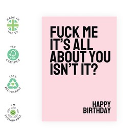 CENTRAL 23 Funny Birthday Card For Sister - It's Always All About You Isn't It? - Rude Birthday Cards For Women Friends Girlfriend - Cheeky Gifts For Him Her - Comes With Fun Stickers & Envelopes