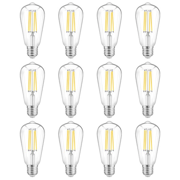 WIHTU LED Light Bulbs, Bright Vintage 6W LED Edison Bulbs,