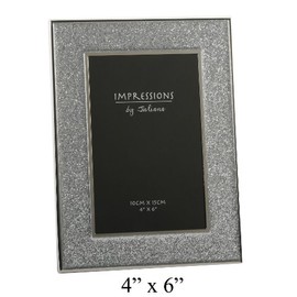 Sparkly Silver Glitter Impressions Picture Photo Frame 6" x 4"