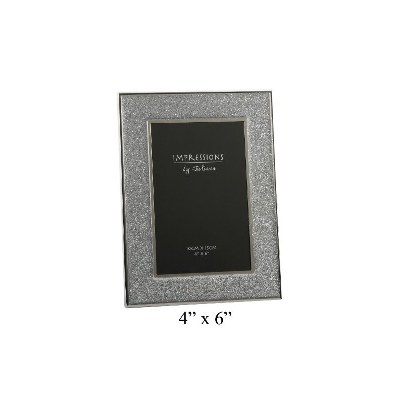 Sparkly Silver Glitter Impressions Picture Photo Frame 6" x 4"