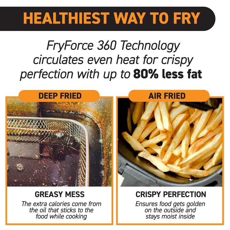 Gourmia 4-Qt Digital Air Fryer with Guided Cooking, Easy Clean,